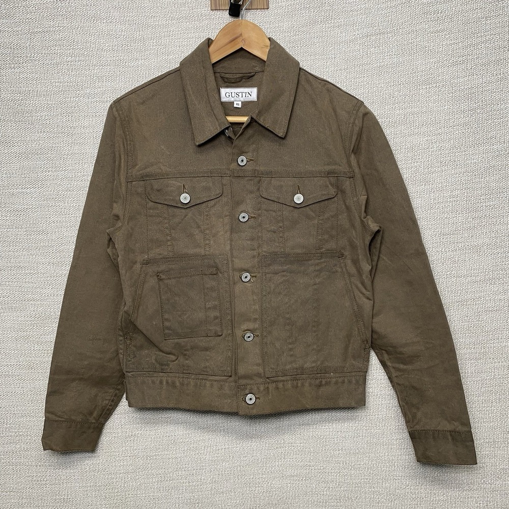 Gustin Waxed Jacket XS Taupe Canvas Chore Utility Work Heritage